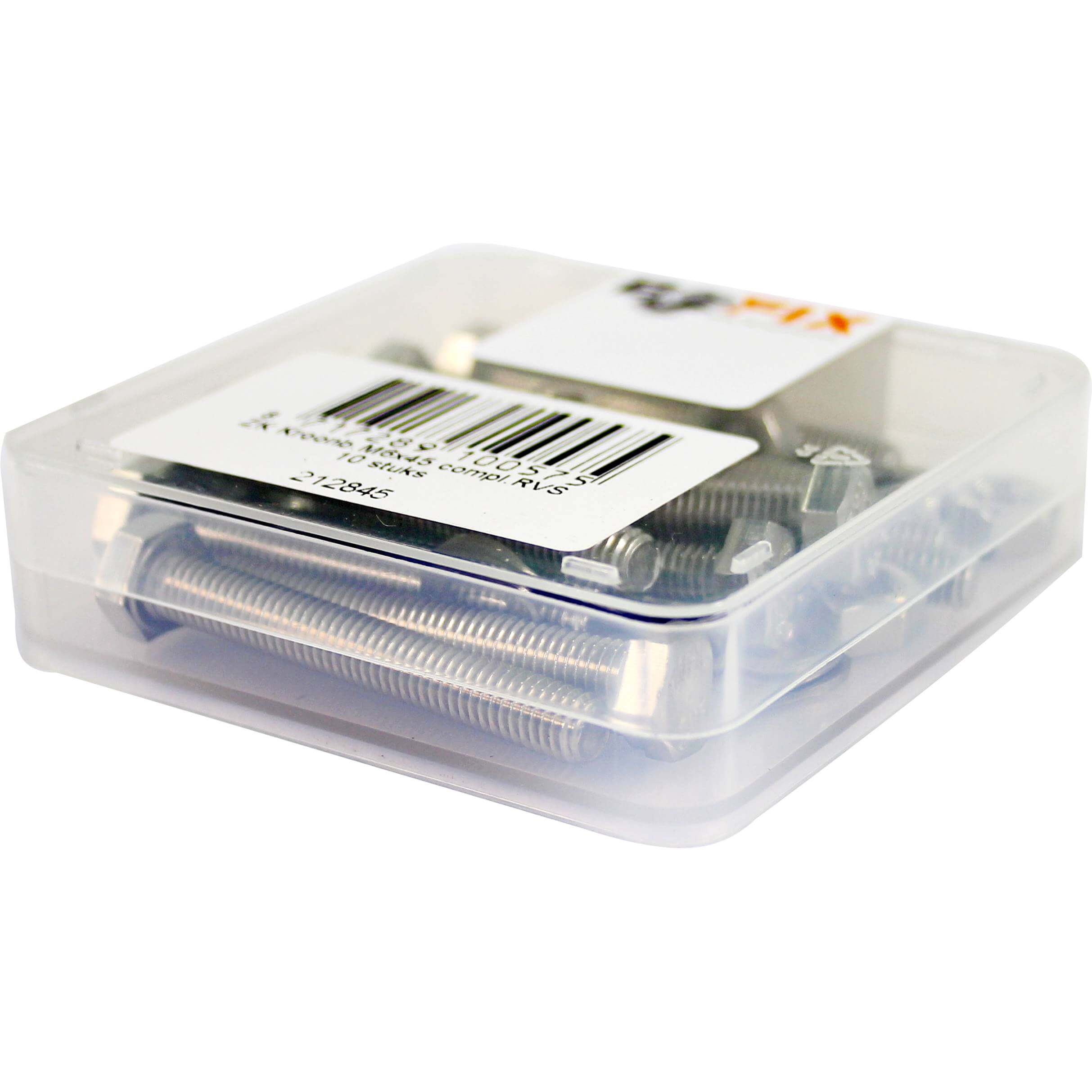 Bofix doos kroonbout M6x45 cpl RVS (10 stuks)