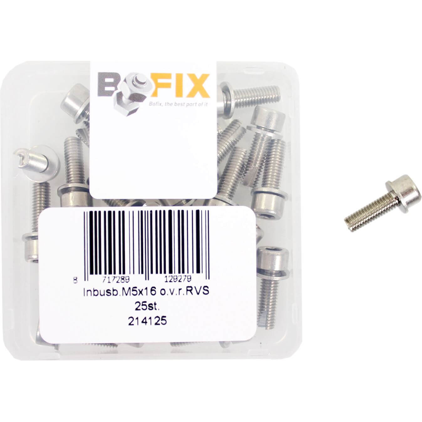 Bofix doos inbusbout M5x16 o.v.r. RVS (25 stuks)