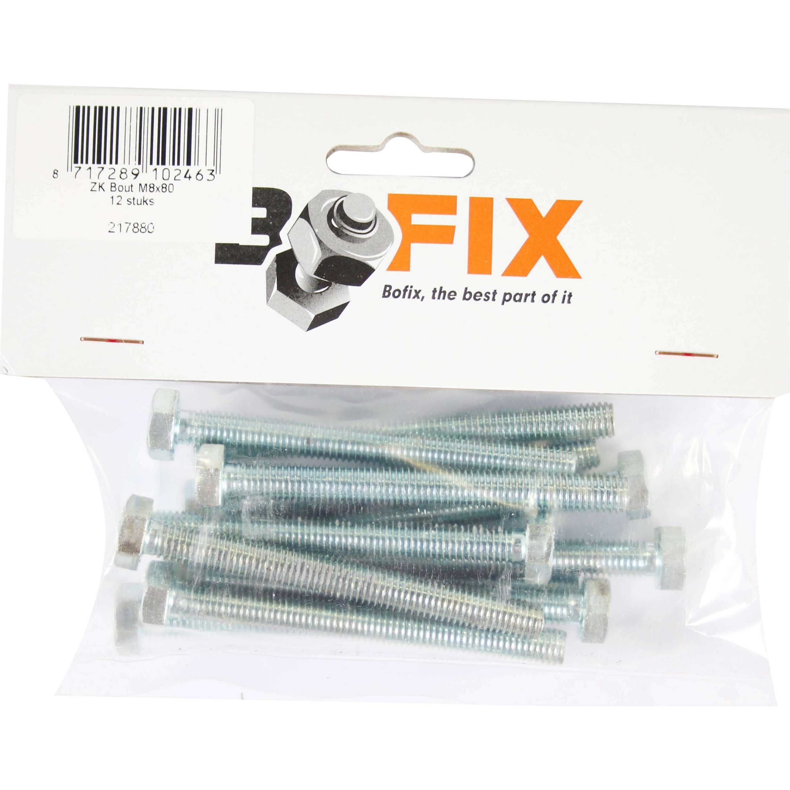 Bofix doos bout zeskante kop M8x80 (12 stuks)
