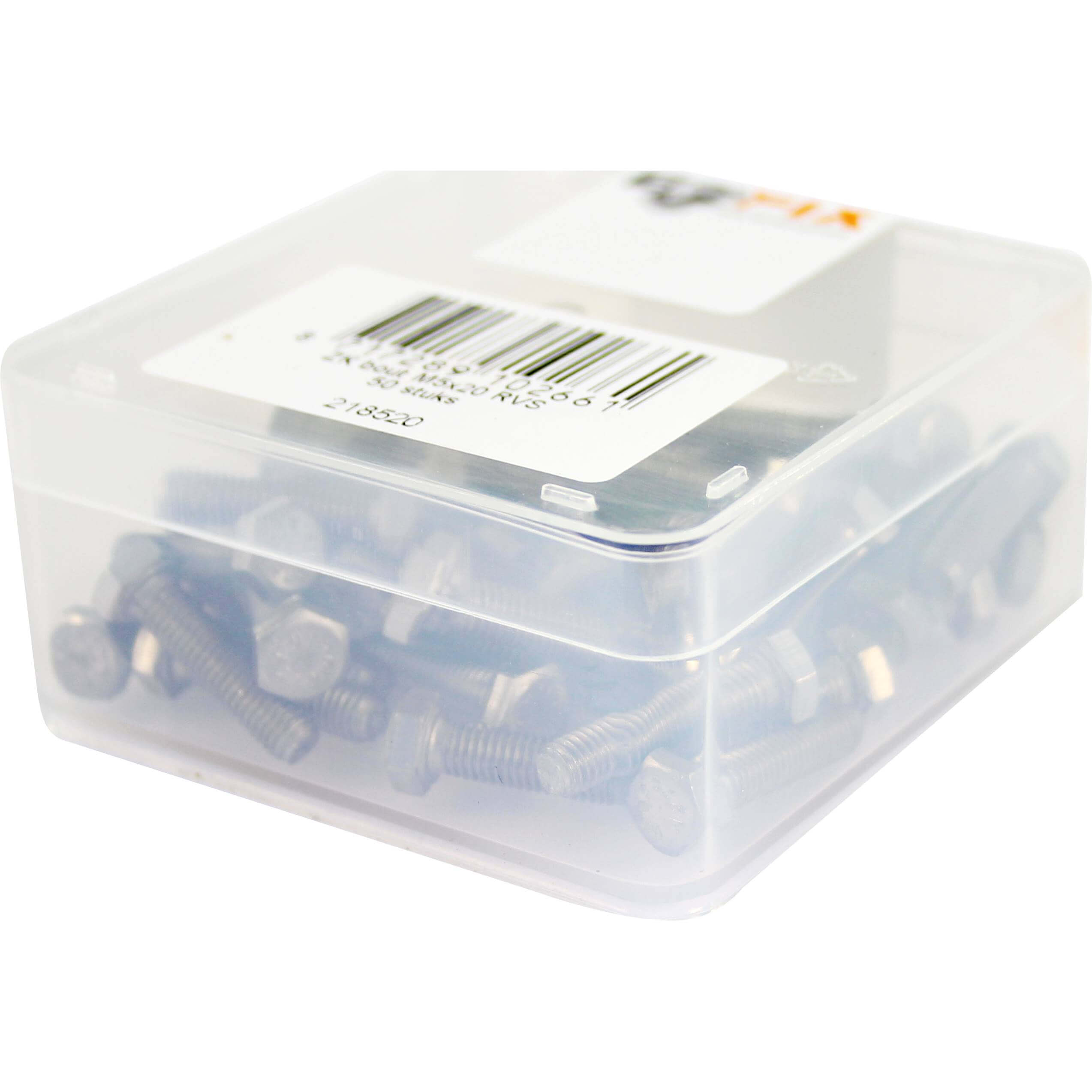 Bofix doos bout zeskante kop M5x20 RVS (50 stuks)