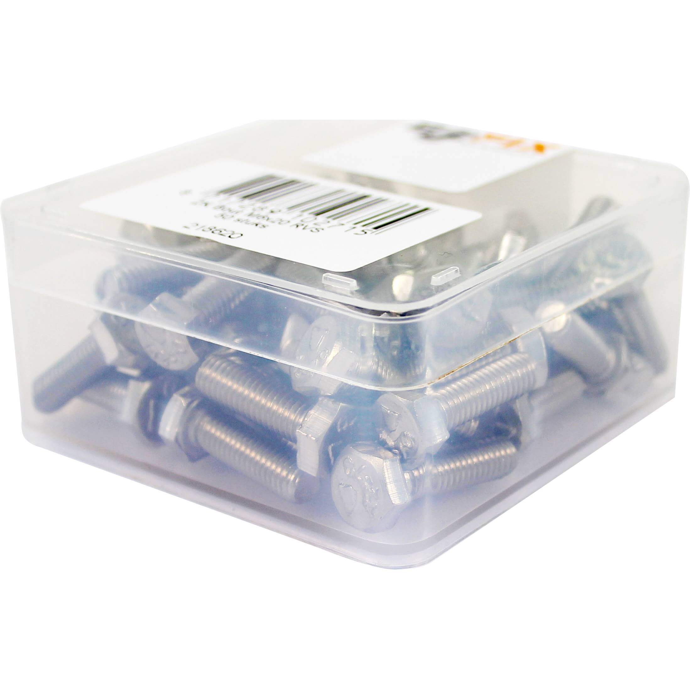 Bofix doos bout zeskante kop M6x20 RVS (50 stuks)