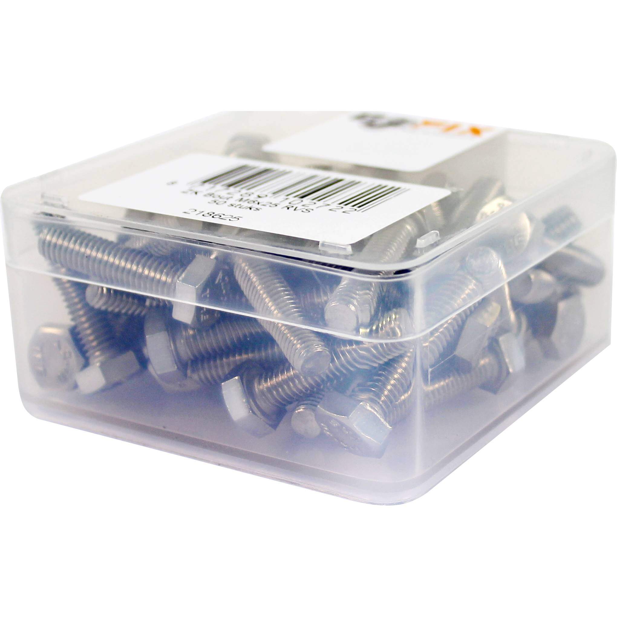 Bofix doos bout zeskante kop M6x25 RVS (50 stuks)