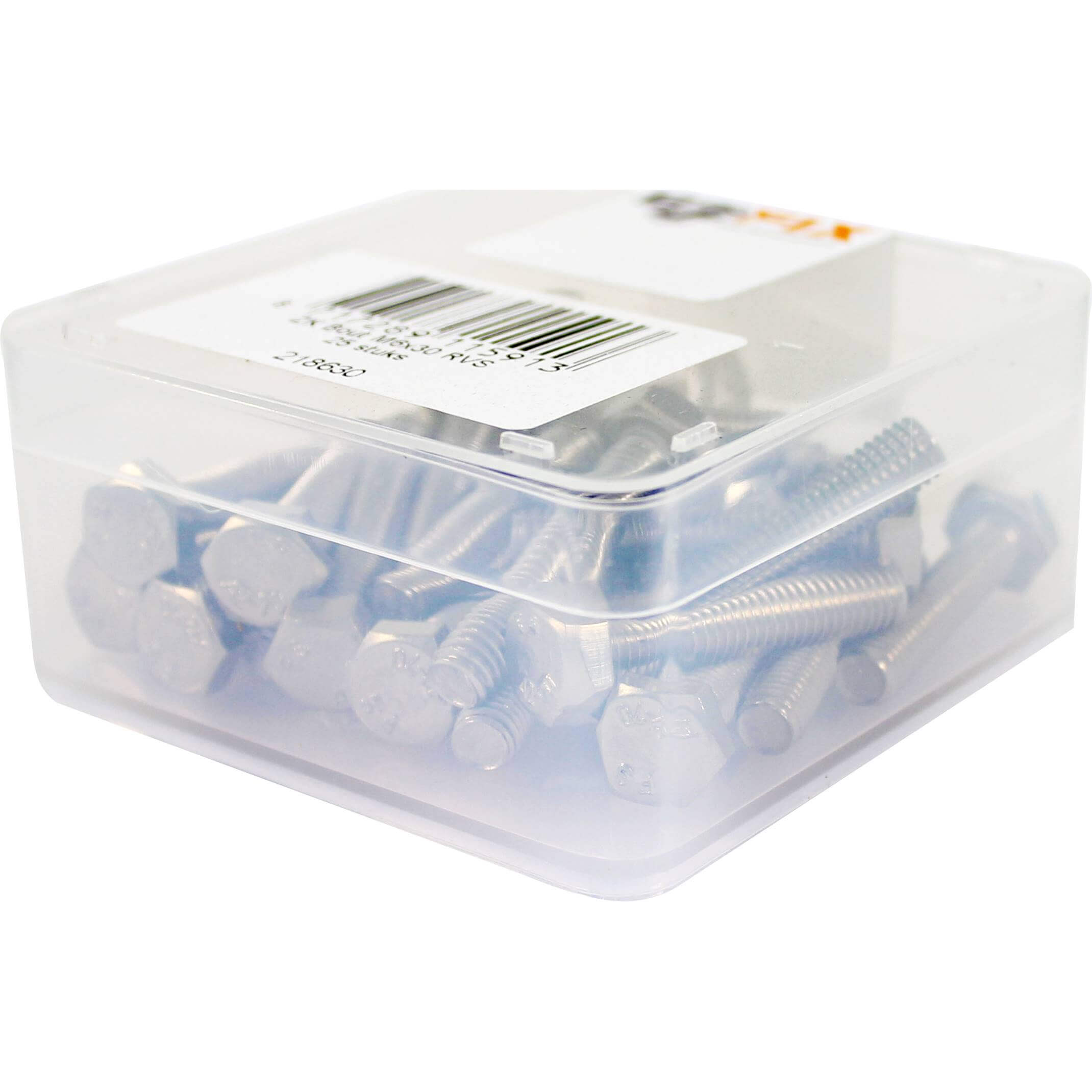 Bofix doos bout zeskante kop M6x30 RVS (25 stuks)