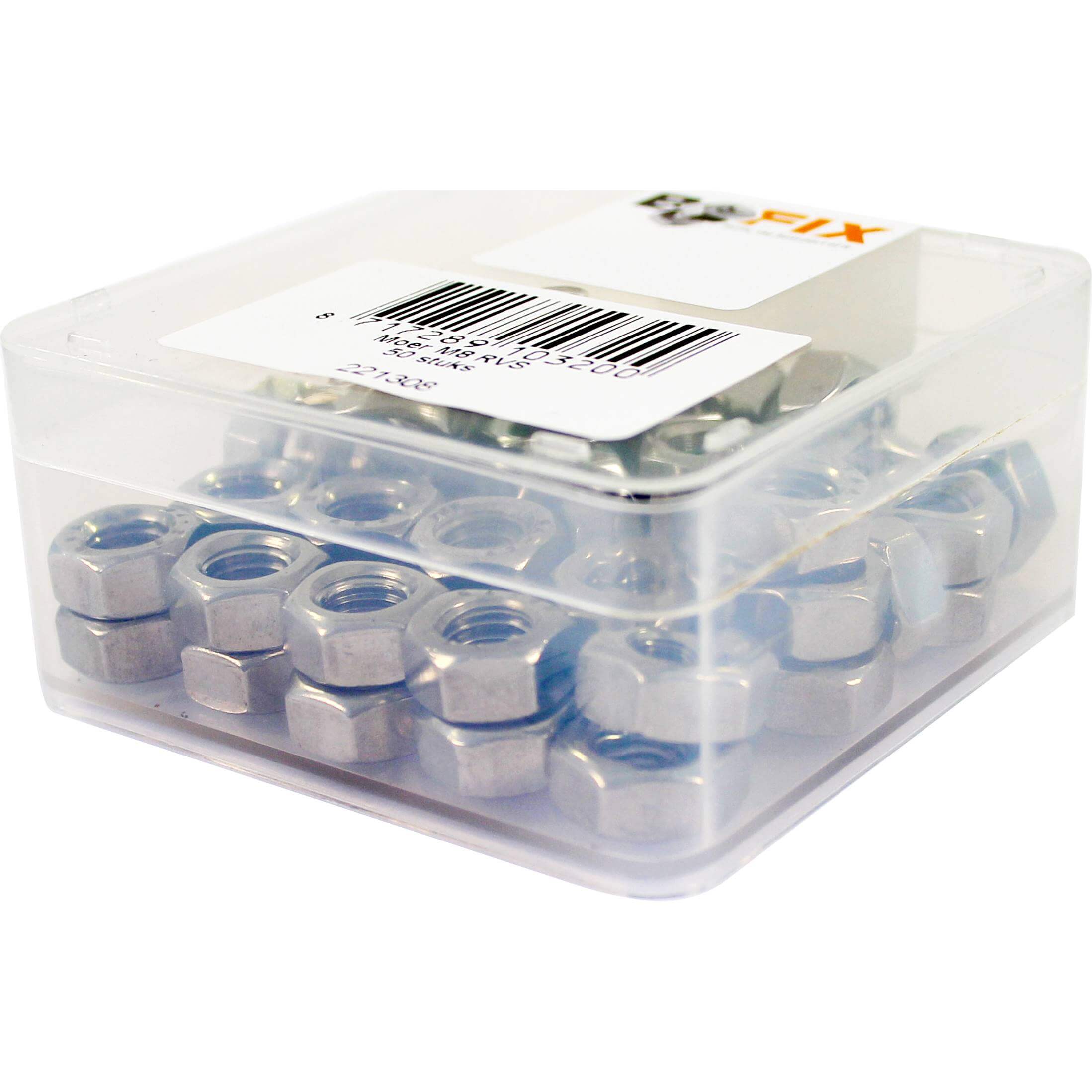 Bofix doos moer M8 RVS (50 stuks)