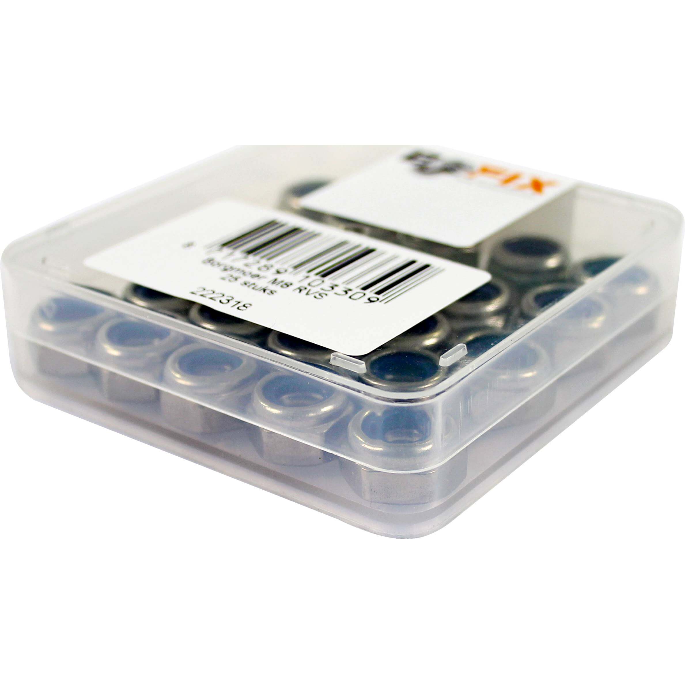 Bofix doos borgmoer M8 RVS (25 stuks)