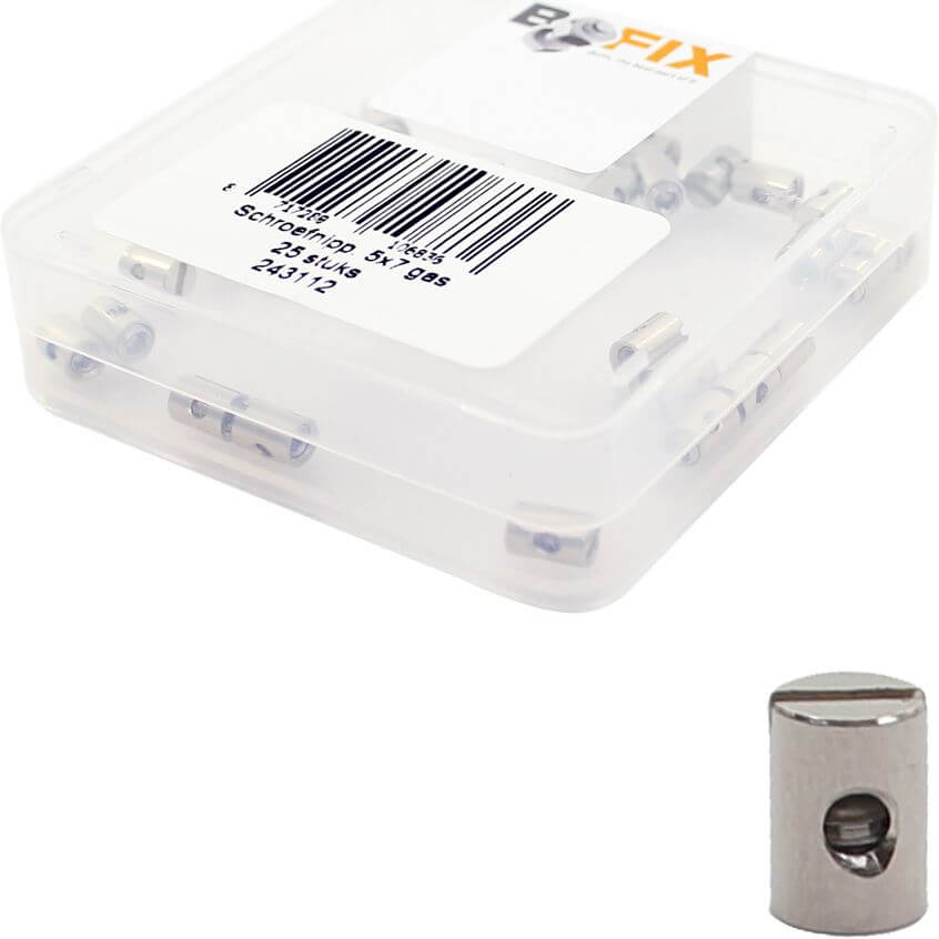 Bofix doos schroefnippel 5x7 gas (25 stuks)