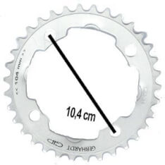 Gebhardt kettingblad 32t 4 gaats 9sp zilver