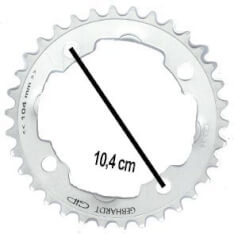 Gebhardt kettingblad 42t 4 gaats 9sp zilver