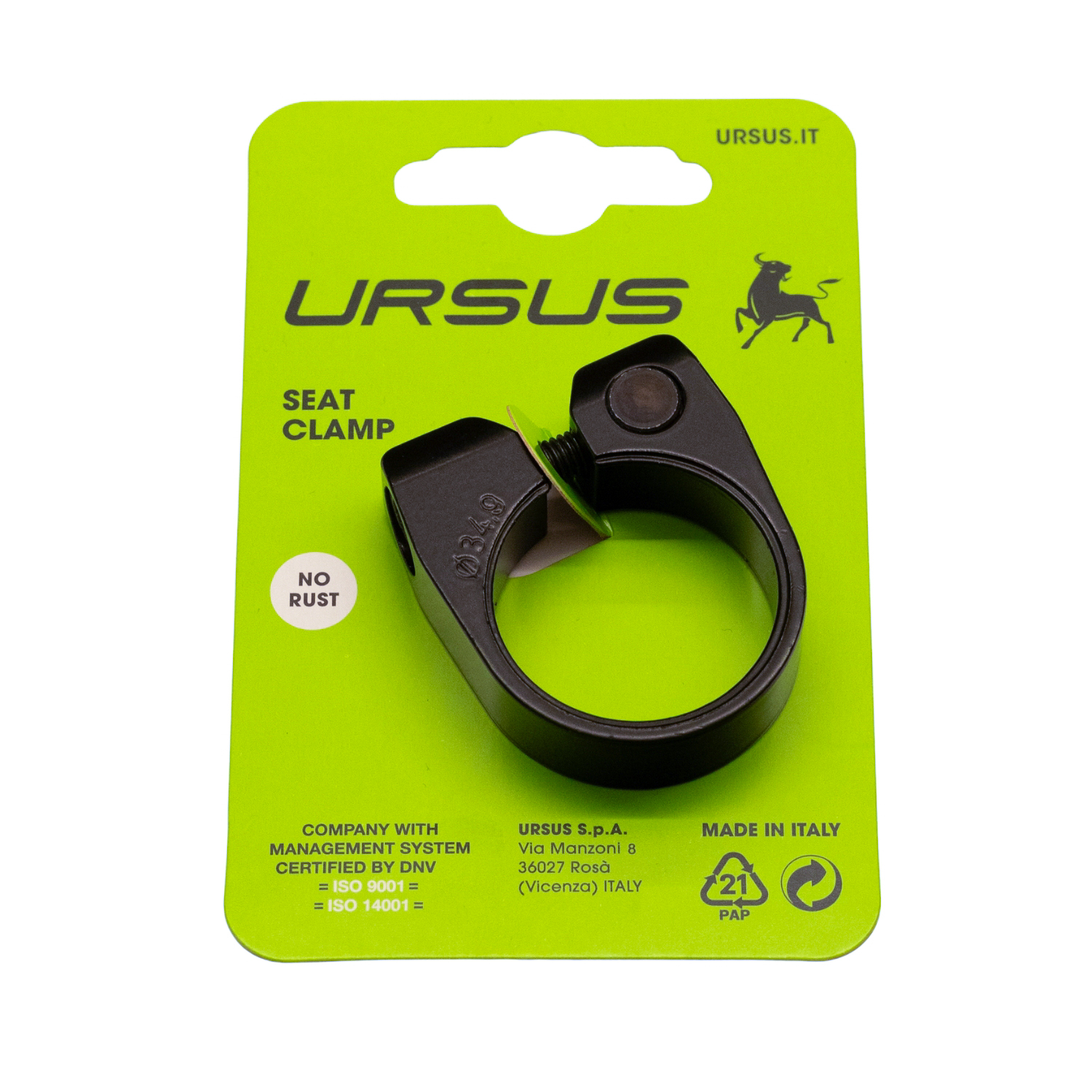 Ursus zadelpenklem 34.9 alu zwart