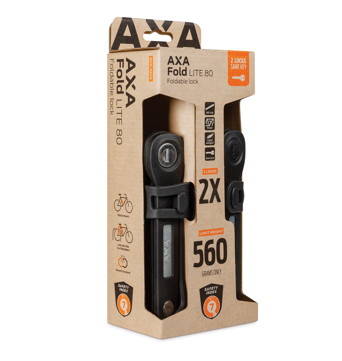 Axa vouwslot Fold Lite 80 duo pack