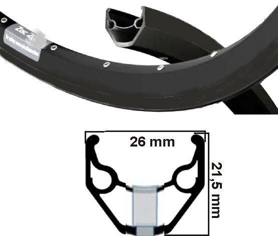 Ryde velg 28 ZAC421 zwart disc 36/14