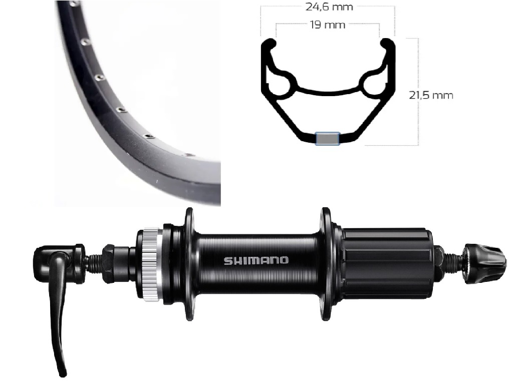 Roland achterwiel 28 FH-QC300 Disc cl ZAC2000 zwart zw spk