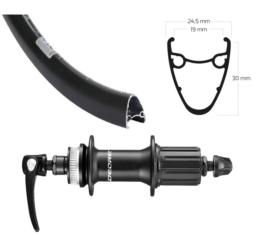 Roland achterwiel 28 Ryde Dutch19 Shimano M5100 zw spk