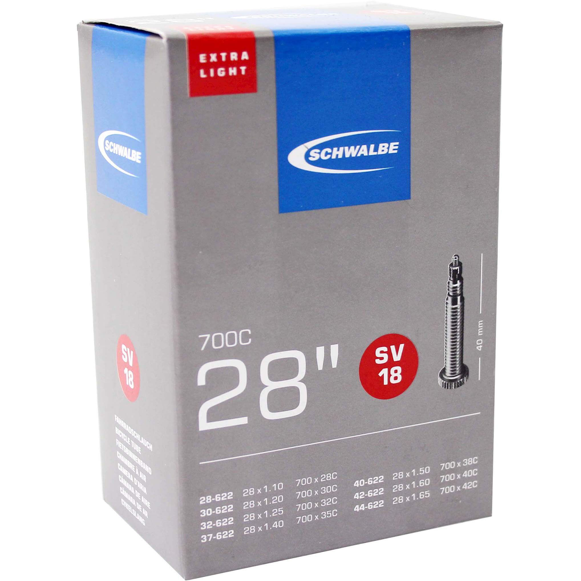 Schwalbe bnb SV18 Extra Light 28 x 1.10 - 1.65 fv 40mm