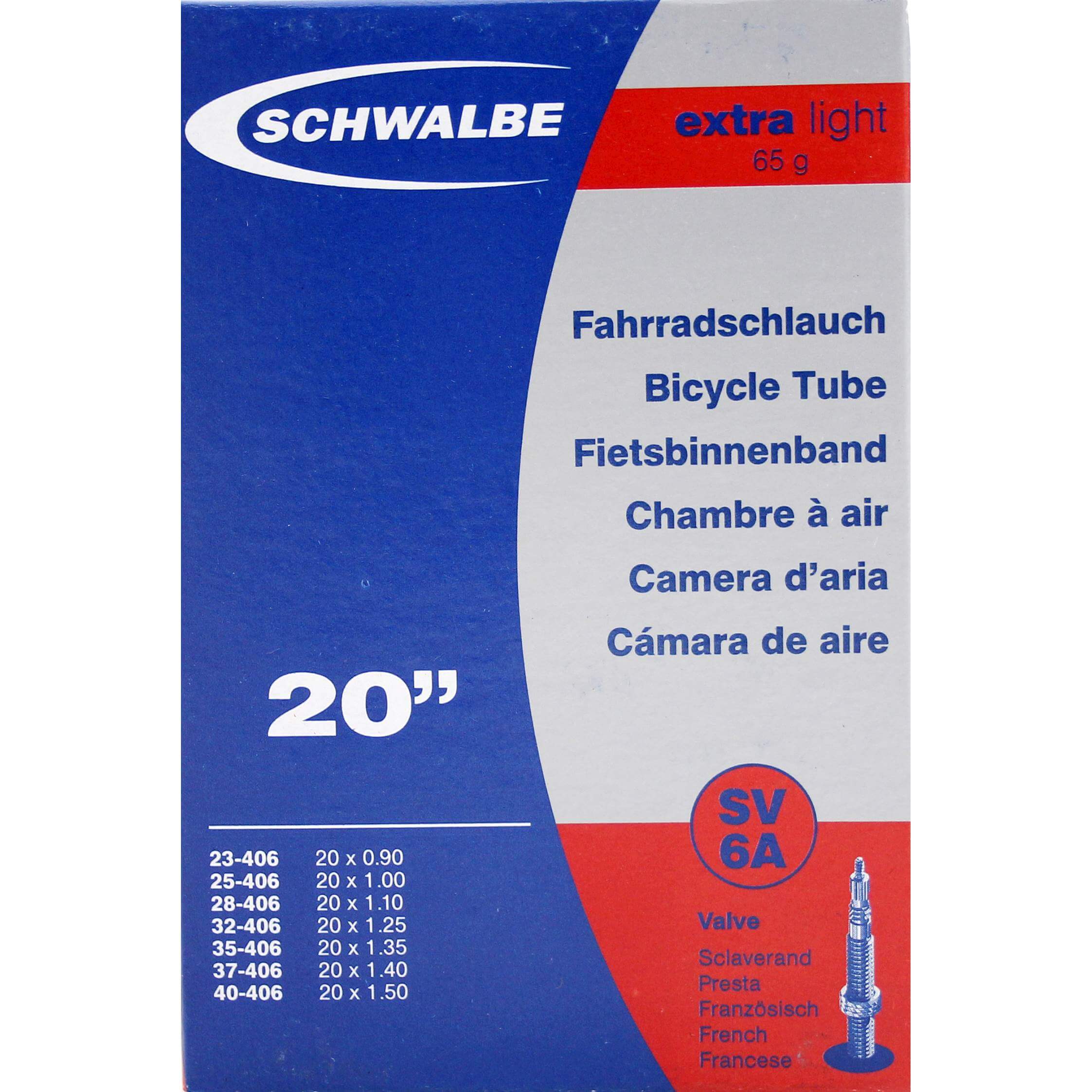 Schwalbe bnb SV6A Extra Light 20 x 0.90 - 1.50 fv 40mm
