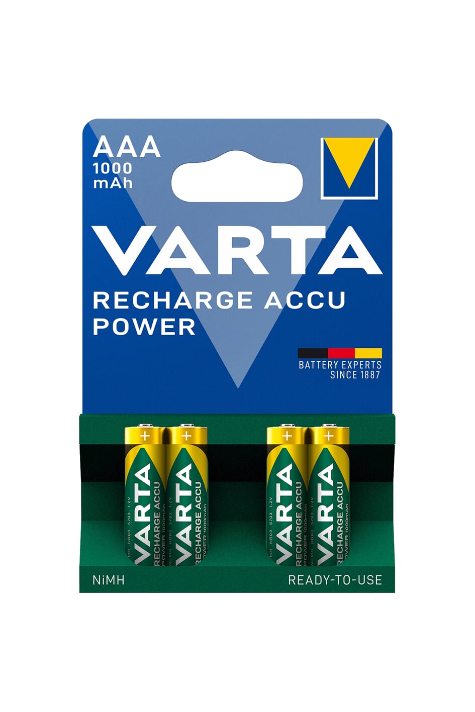 Varta batterij R03 AAA oplaadbaar 1000mAh krt (4)