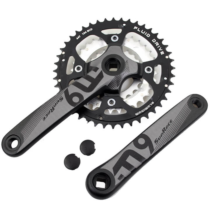 Sunrace crankstel M914 44/32/22 9v zwart