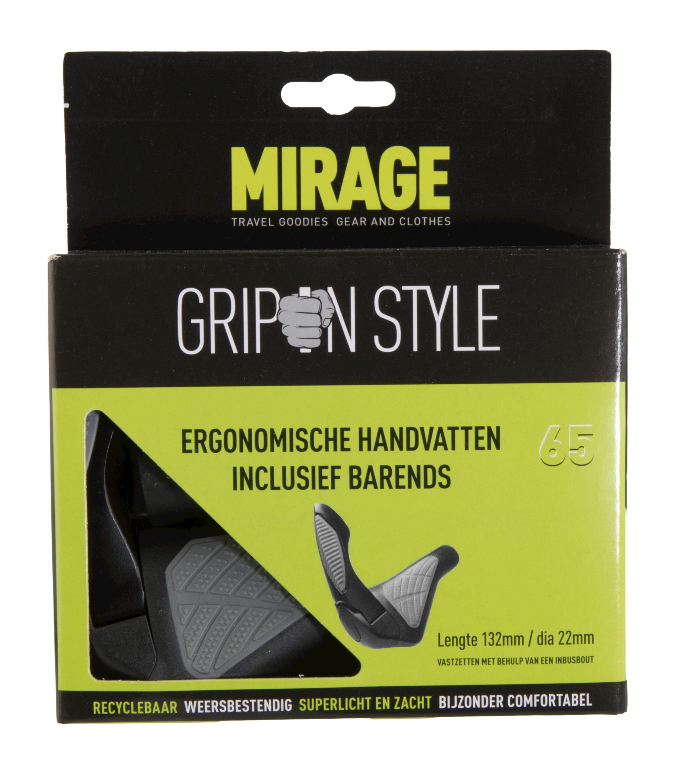Mirage handvatten Grips in Style 134mm zwart/grijs met bare