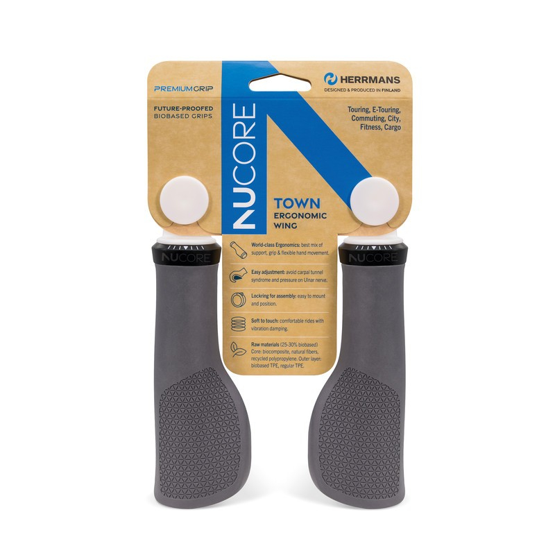 Herrmans handvatten Nucore Grip town peak 130mm grijs