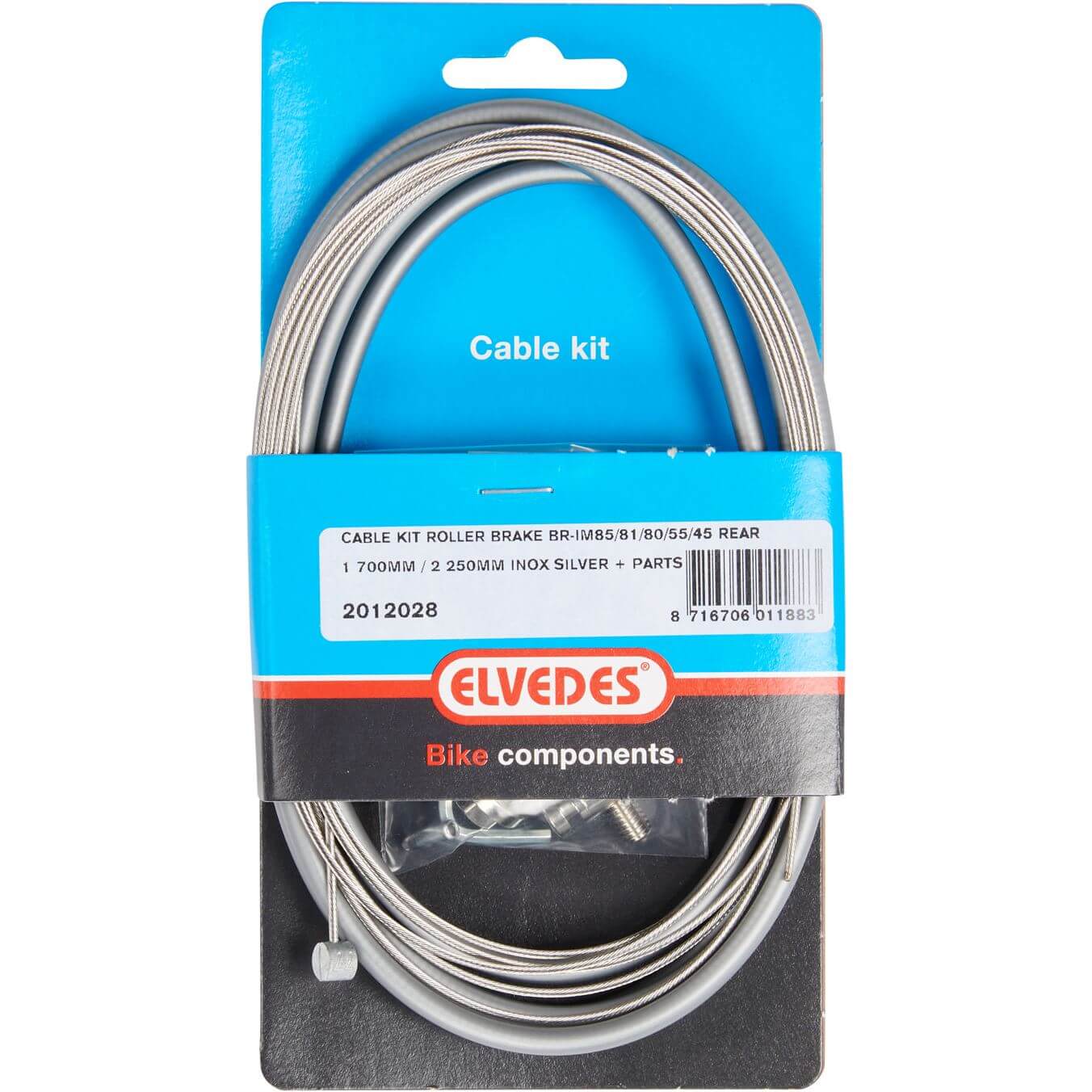 Elvedes remkabel achter Rollerbrake br-im85/81/55/45 zilver