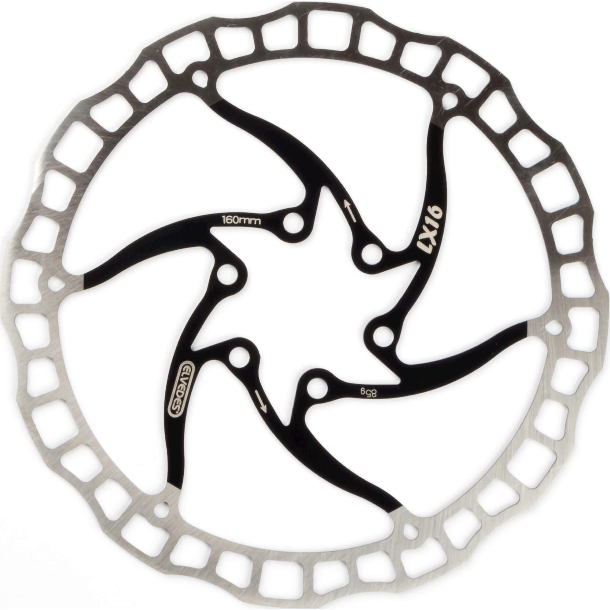 Elvedes remschijf 160mm LX One Piece zesgats 1.8mm zwart