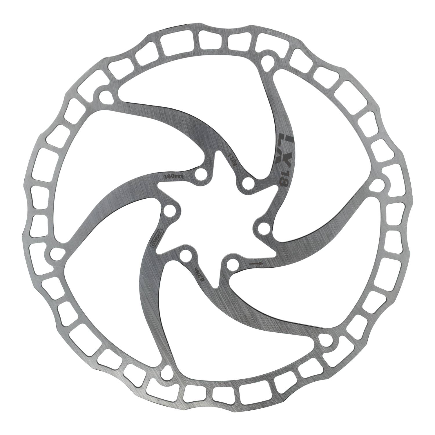 Elvedes remschijf 180mm LX One Piece zesgats 1.8mm zilver