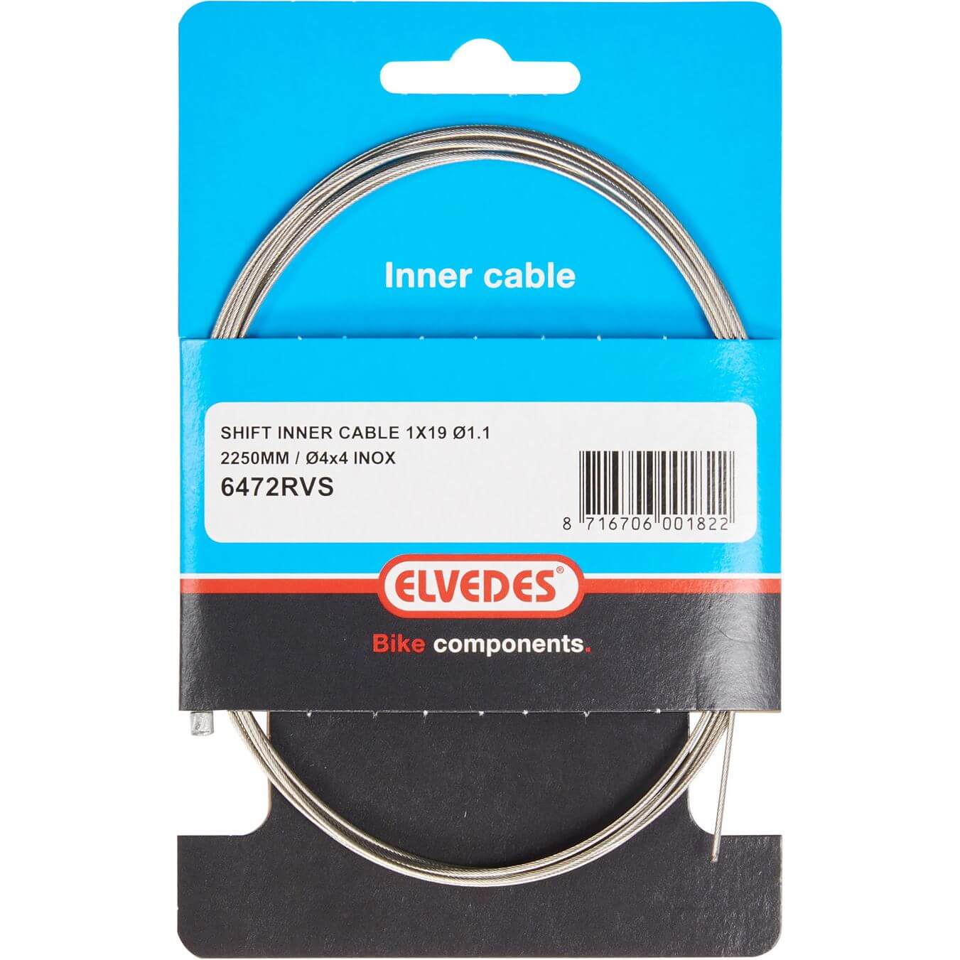 Elvedes schakel binnenkabel rvs 1.1mm nippel 4x4