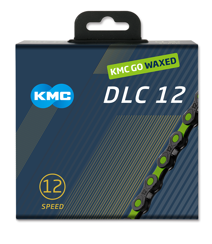 KMC ketting DLC12 black/green 126s waxed
