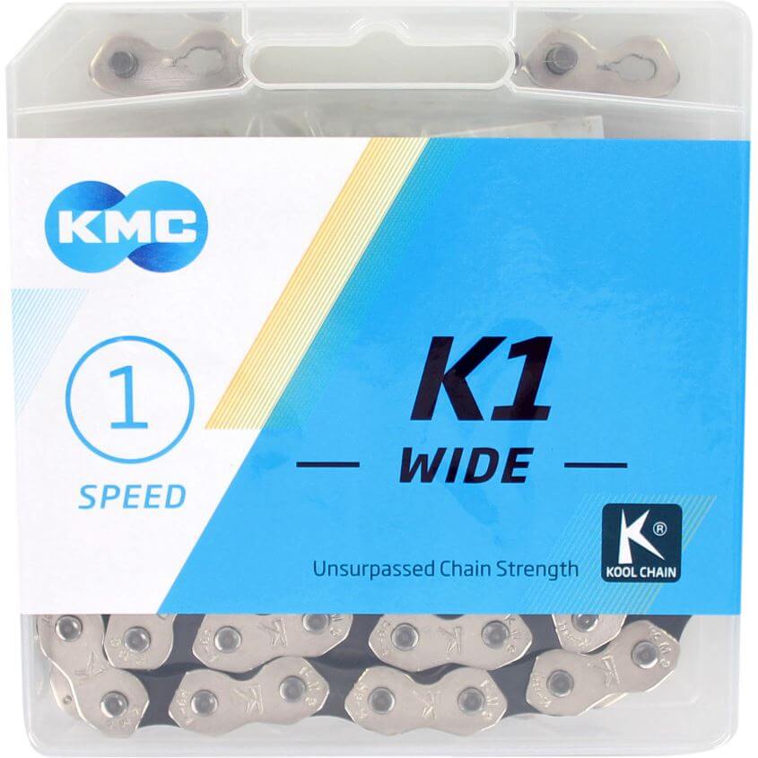 KMC ketting K1 1/8 wide silver/black 110s
