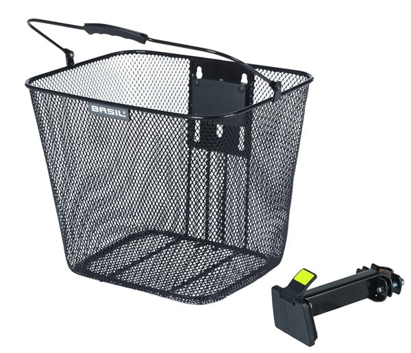 Basil mand Bilbao BE + BasEasy stuurpenhouder zwart