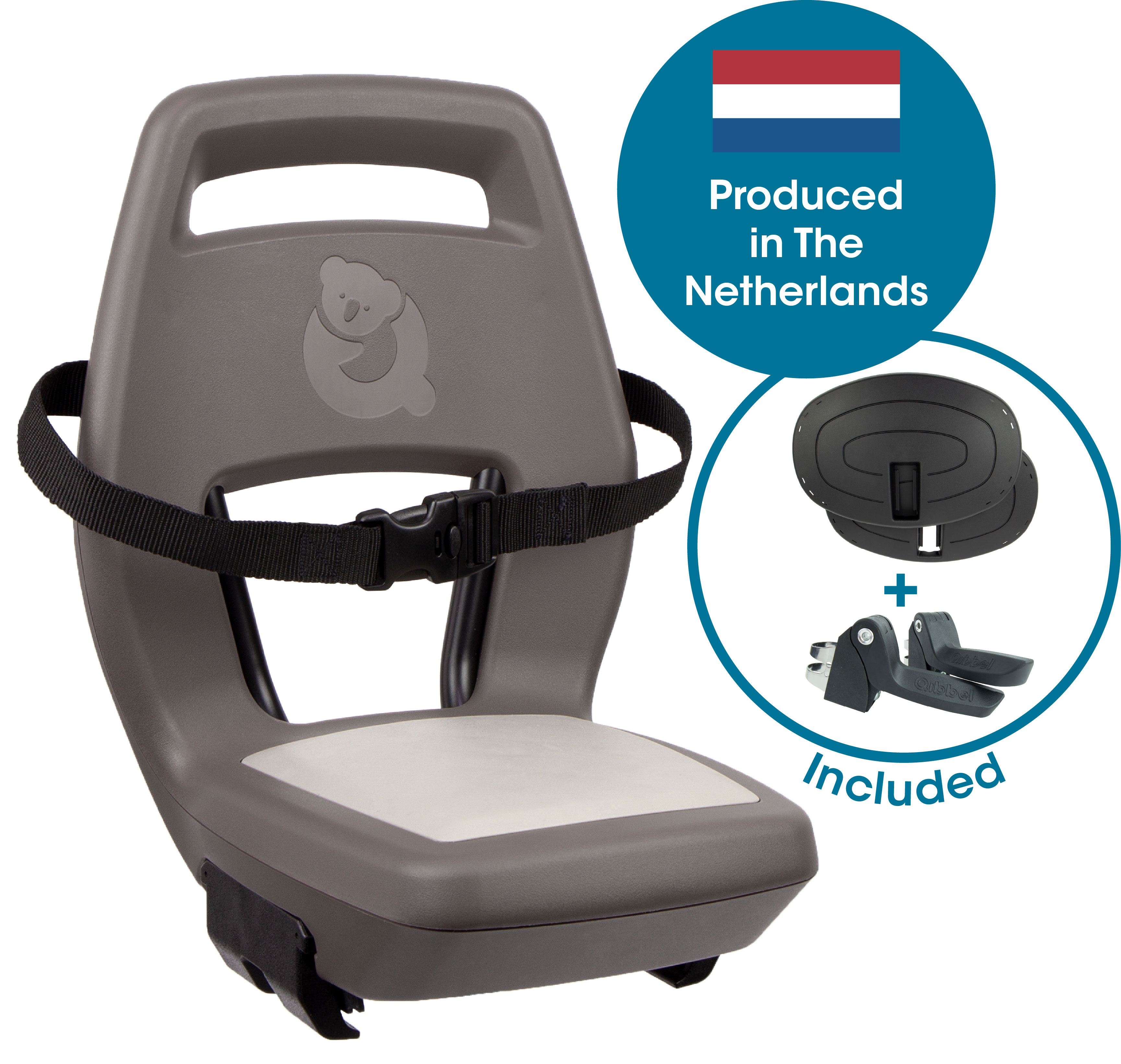 Qibbel achterzitje Junior 6+ Hazel Brown - brown/beige