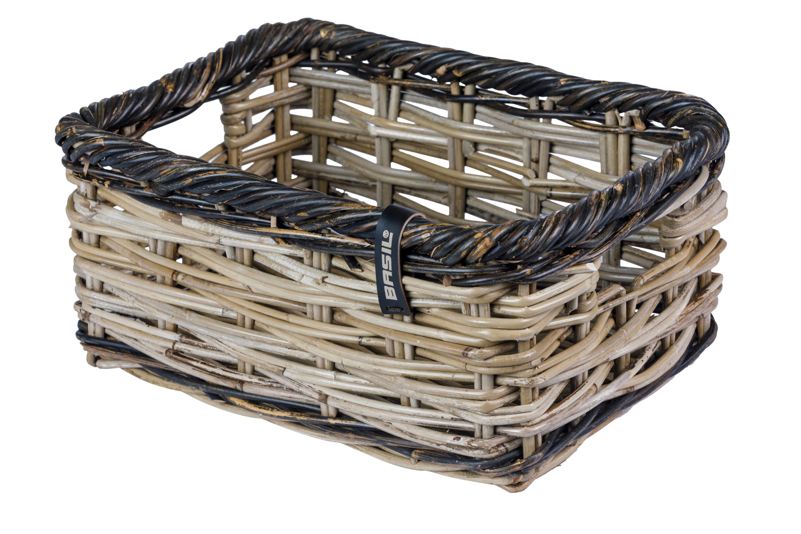 Basil mand riet Dijon S rotan grijs/zwart