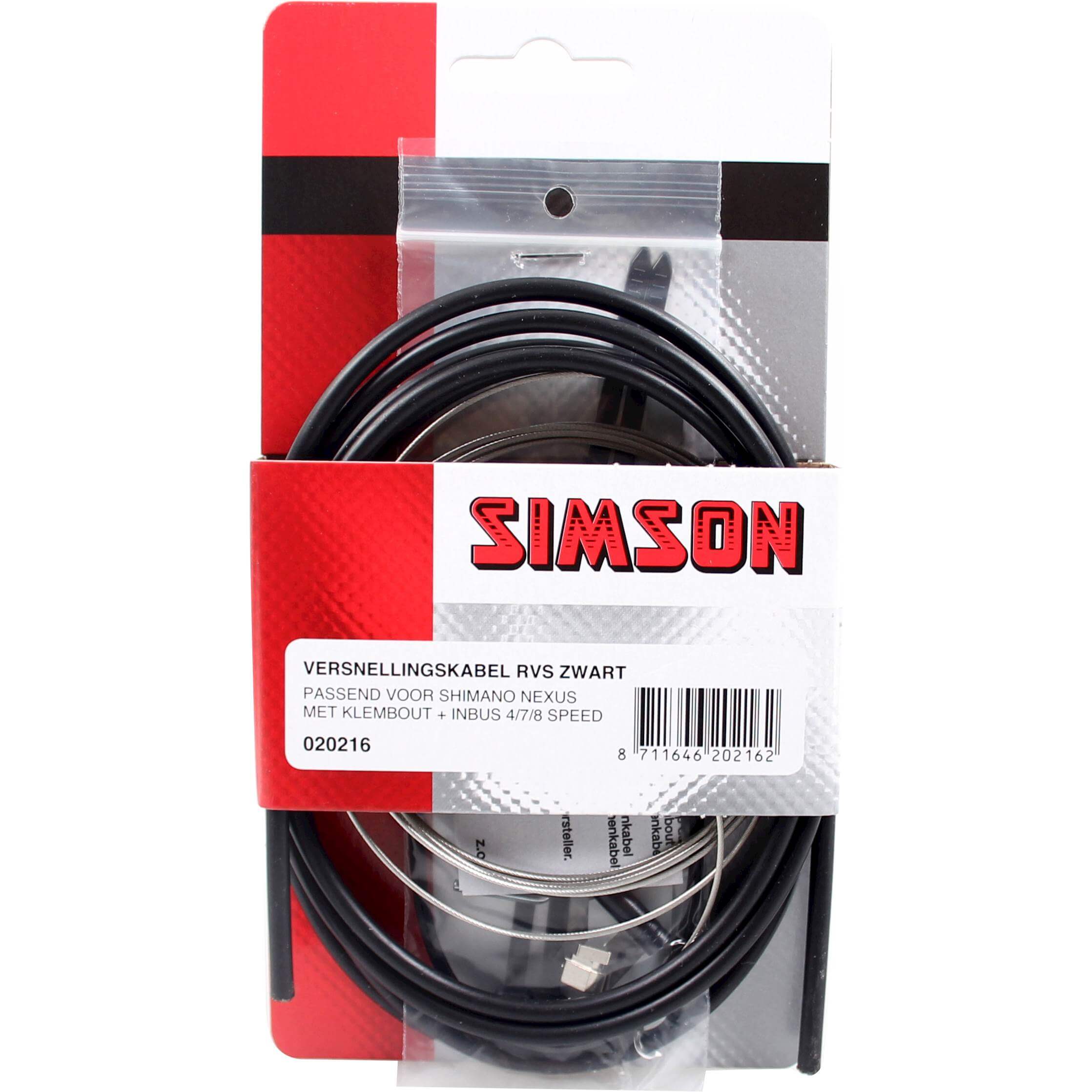 Simson versn kabel Nexus rvs zwart