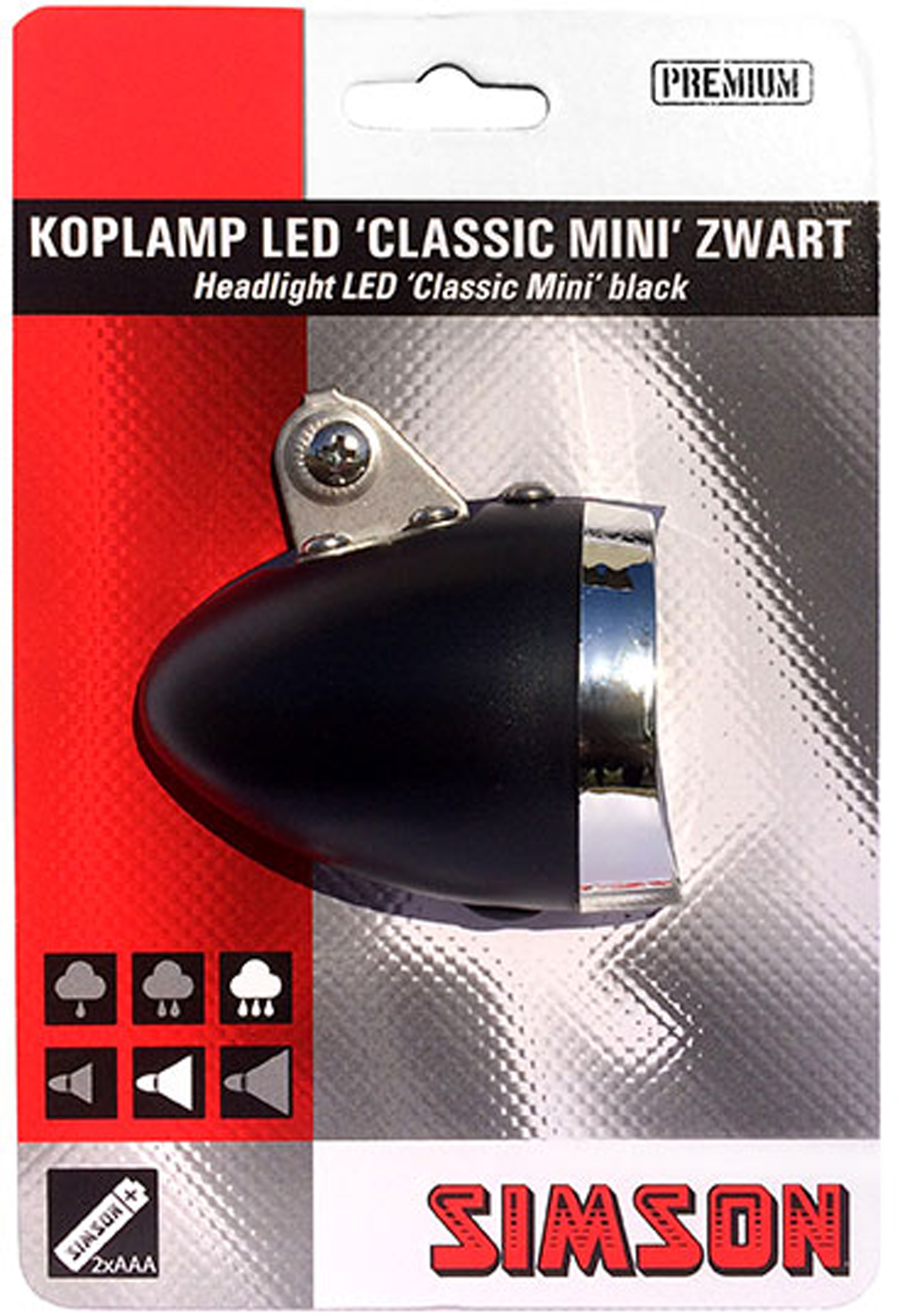 Simson koplamp Classic Mini batterij 4 lux