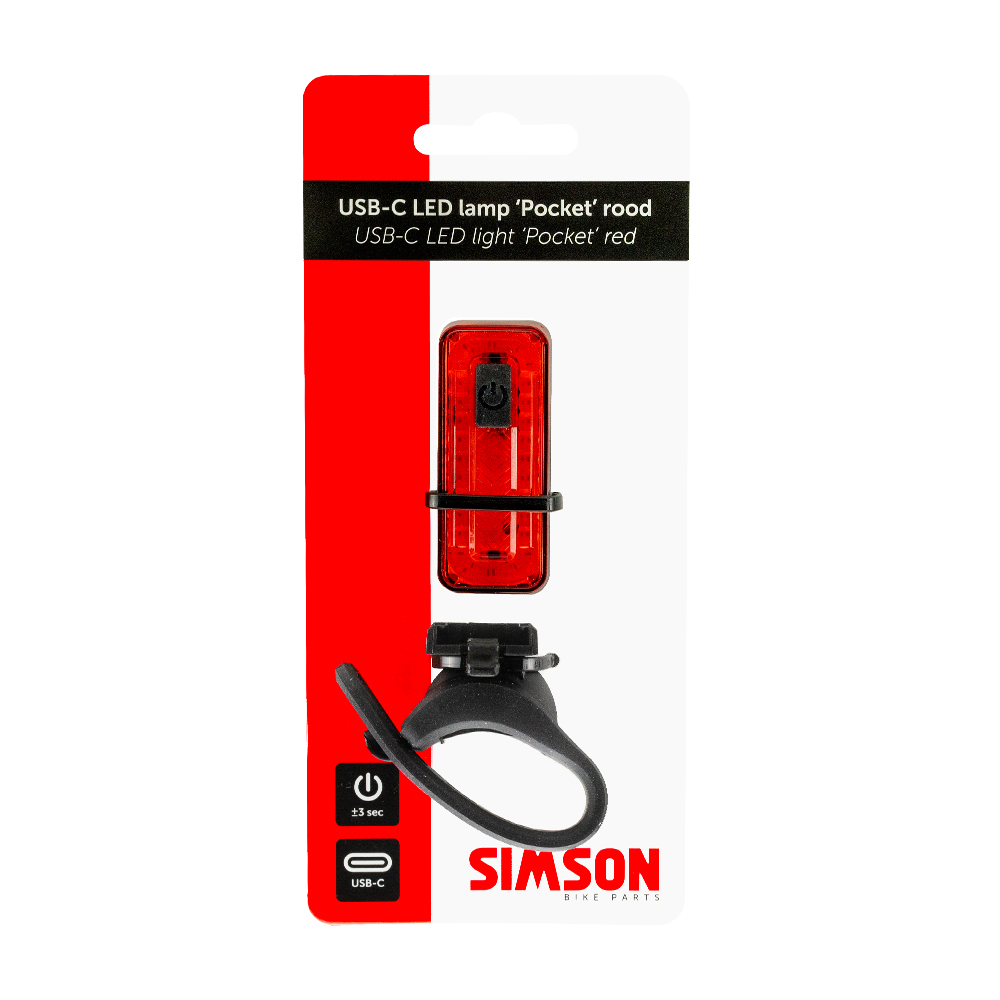 Simson USB-C LED lamp Pocket rood