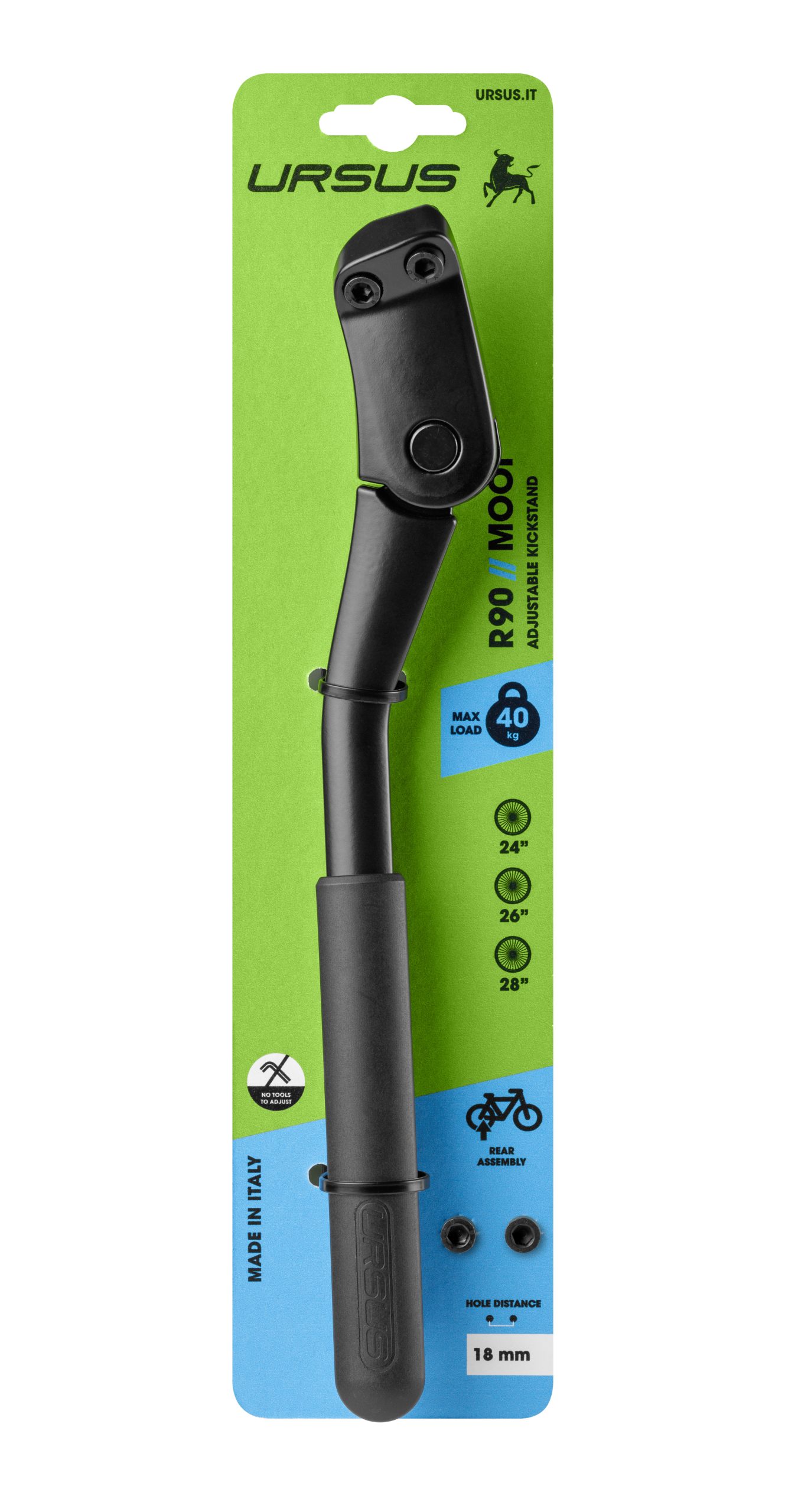 Ursus standaard R90 Mooi achtervork 18mm zwart