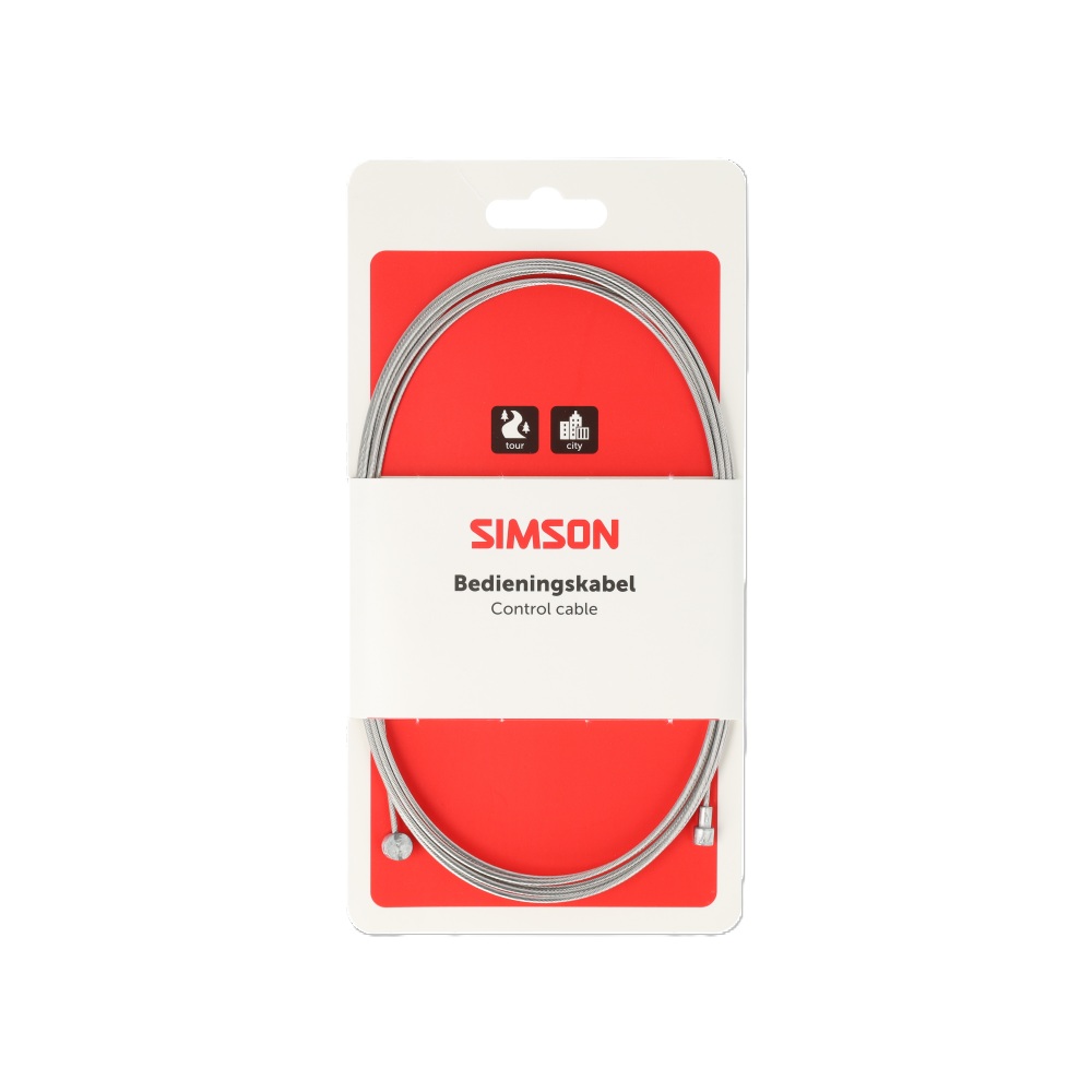 Simson rem binnenkabel rvs 2.35m 2 nippels ton/peer