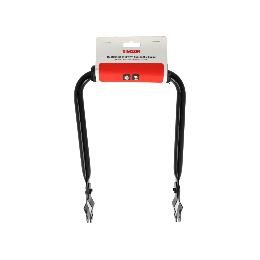 Simson rugleuning zwart met kussen