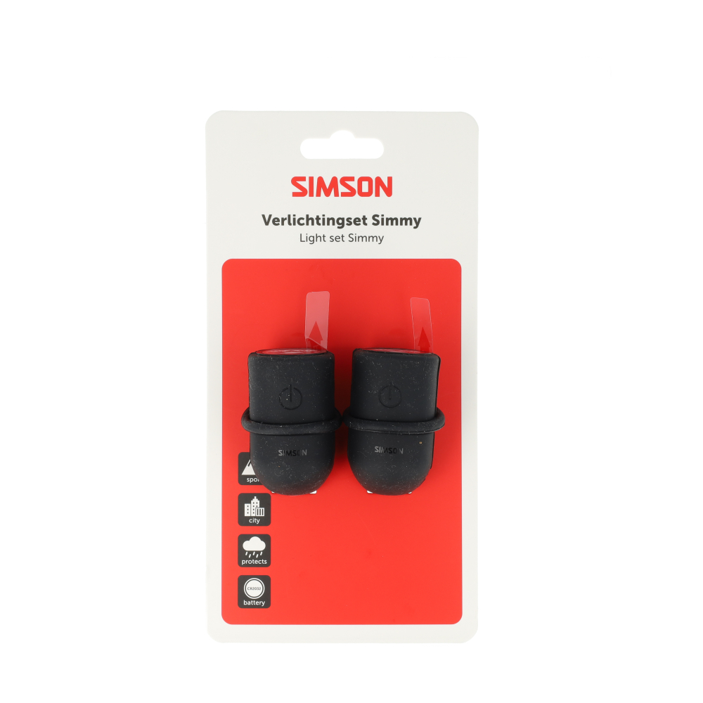 Simson verlichtingsset Simmy batterij zwart