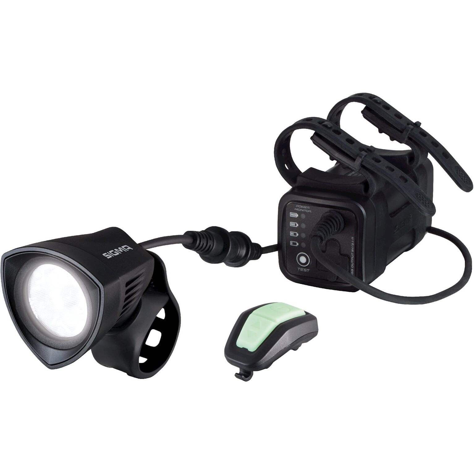 Sigma koplamp Buster 2000 K-set Li-ion zwart