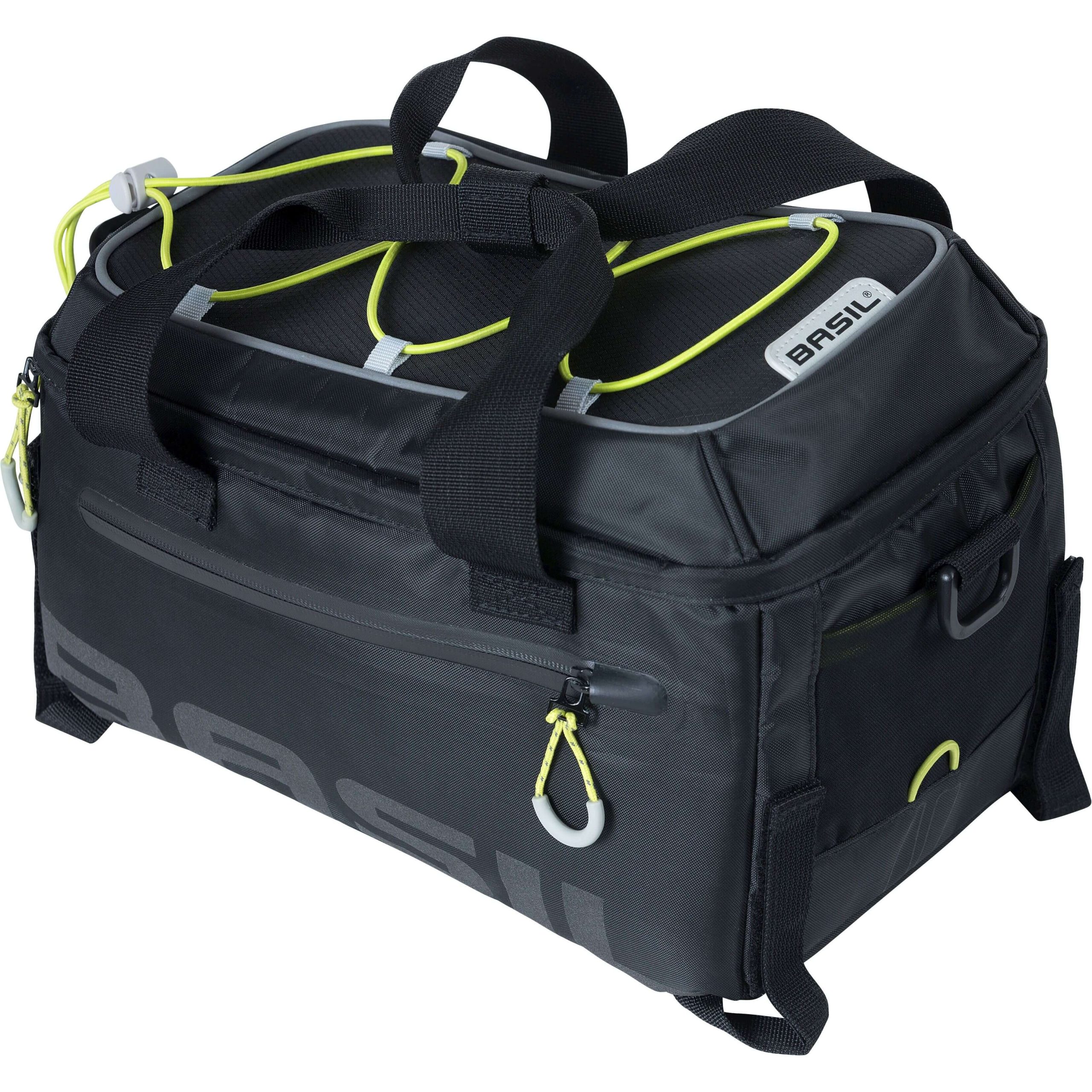 Basil dragertas Miles trunkbag zwart lime 7L