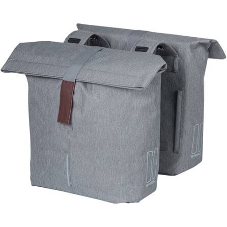 Basil fietstas dubbel City grey melee 28-32L