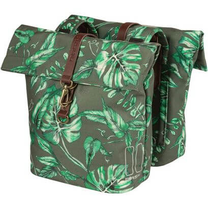 Basil fietstas dubbel Ever-Green thyme groen 28-32L