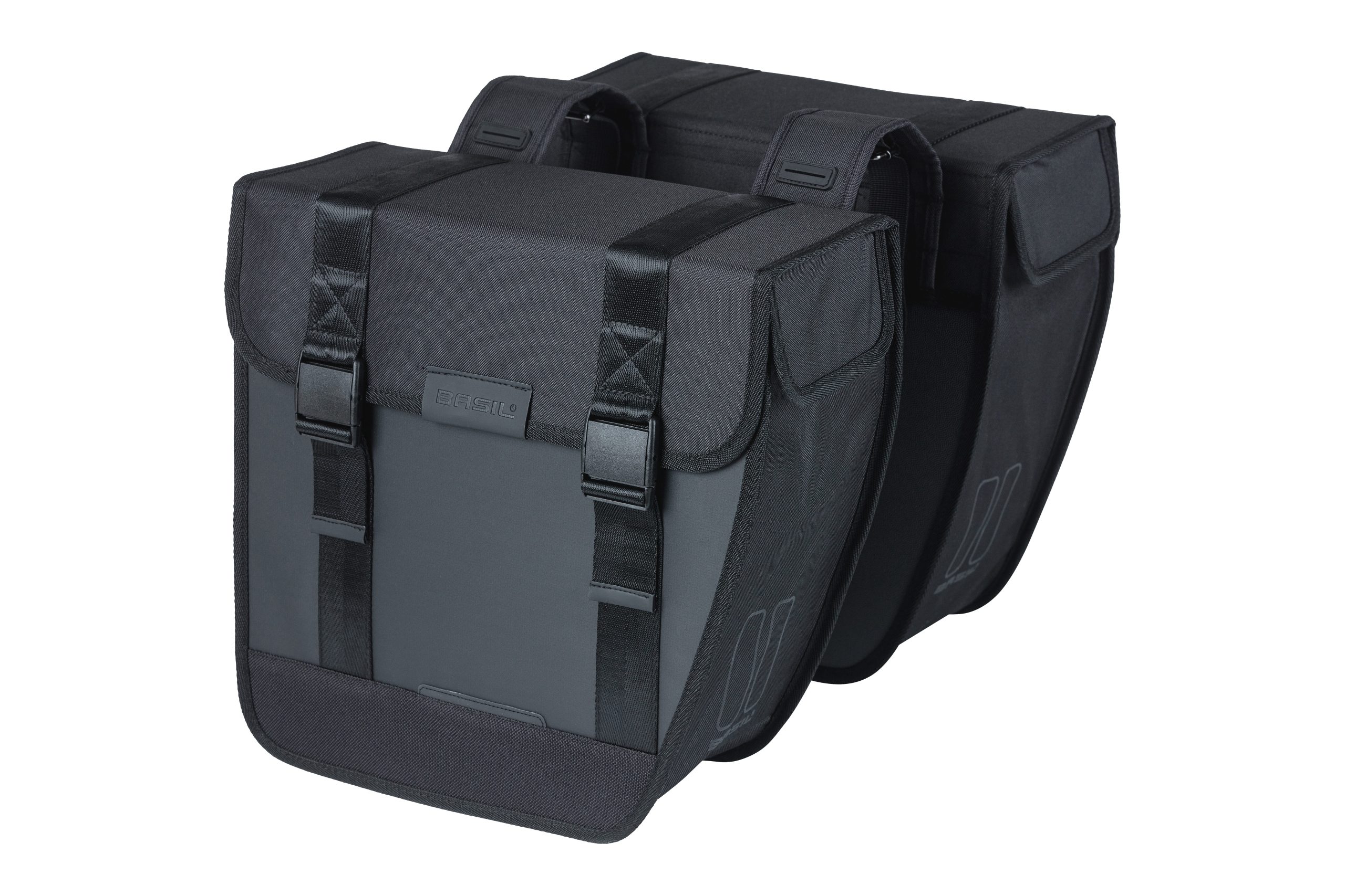 Basil fietstas dubbel Tour Waterproof zwart 28L