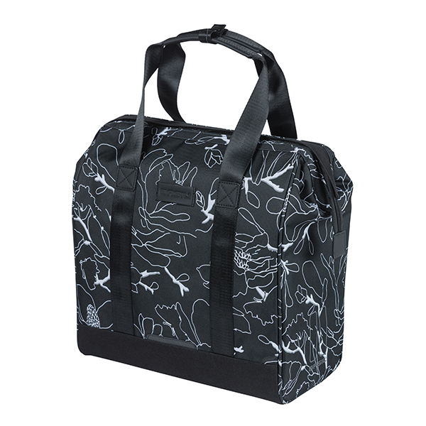 Basil Grand Flower fietsshopper MIK Hooks 23L zwart