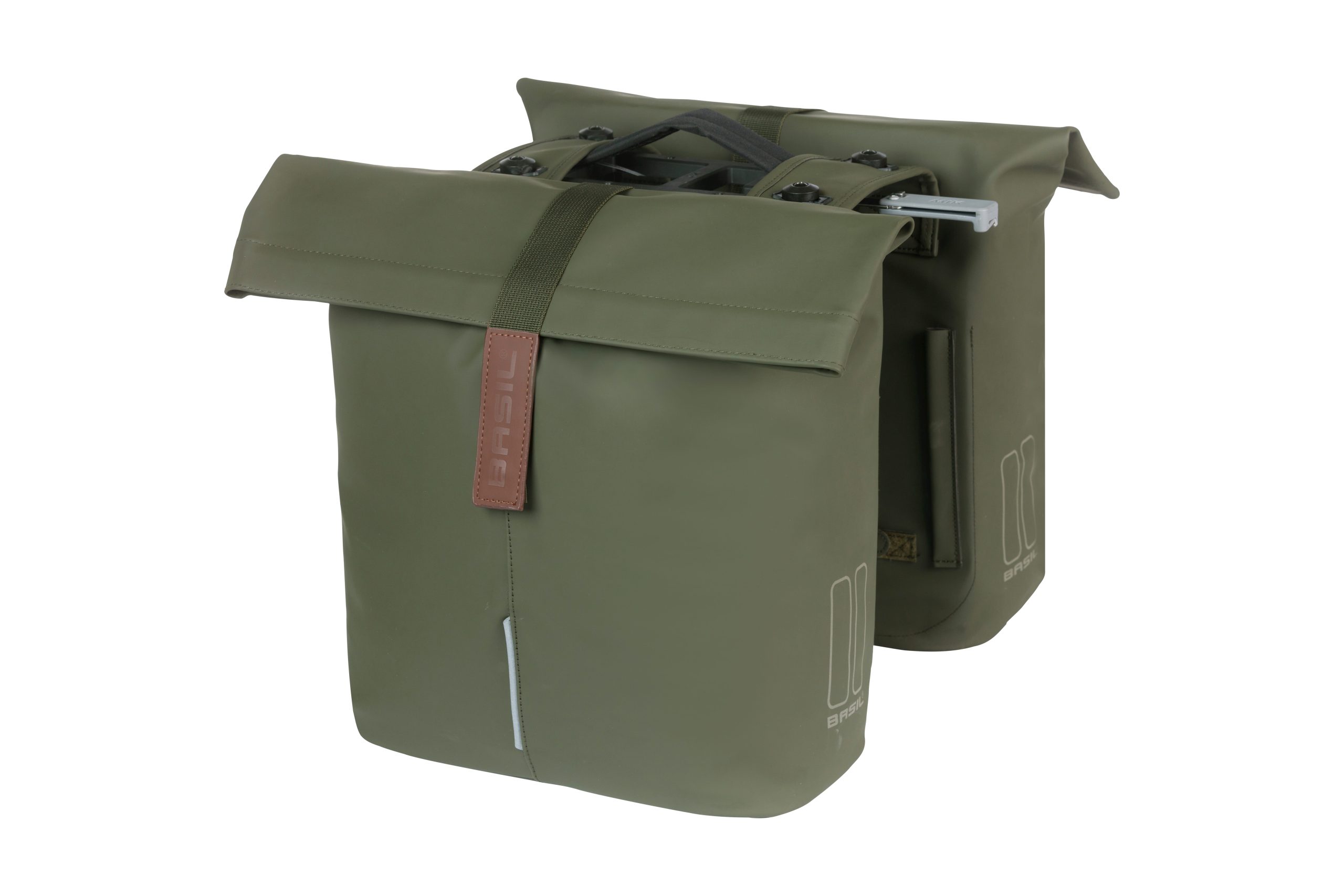 Basil fietstas dubbel City moss green MIK 28-32L