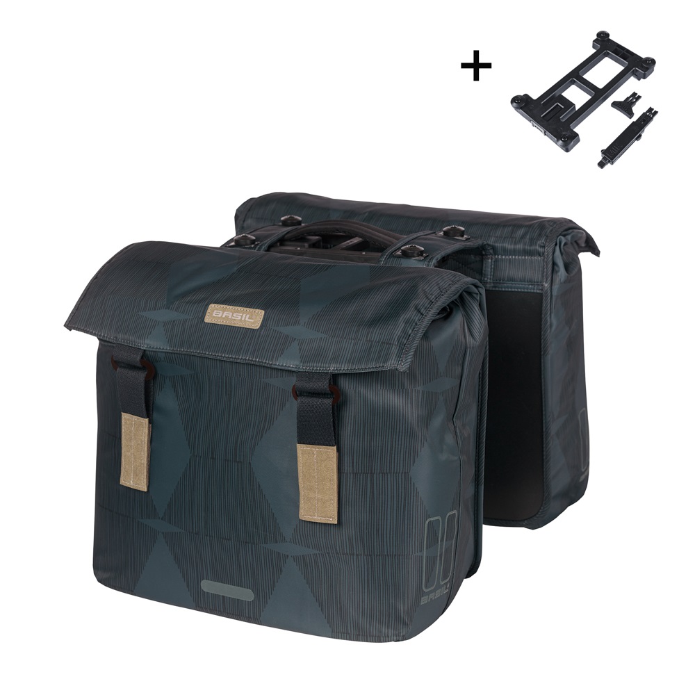 Basil fietstas dubbel Elegance estate blue MIK 40-49L