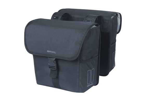 Basil fietstas dubbel Go zwart 32L