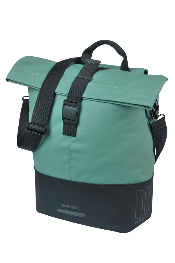 Basil shoppertas Cove MIK Hooks  zilvergroen/zwart 14-16L