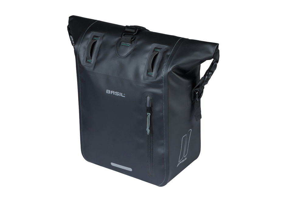 Basil fietstas enkel Rivo M MIK Hooks zwart 12-15L